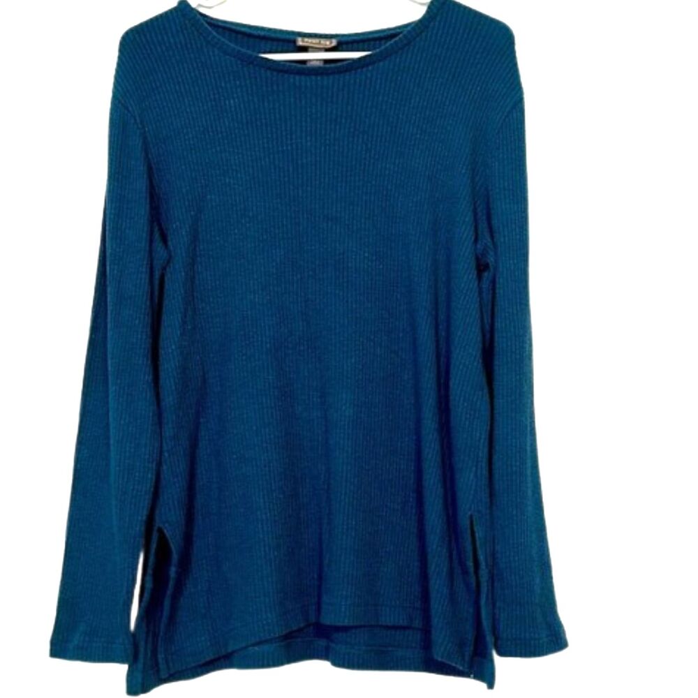 Point Sur Tunic Waffle Knit Thermal Shirt Medium Teal Round Neck Layer Outdoor
